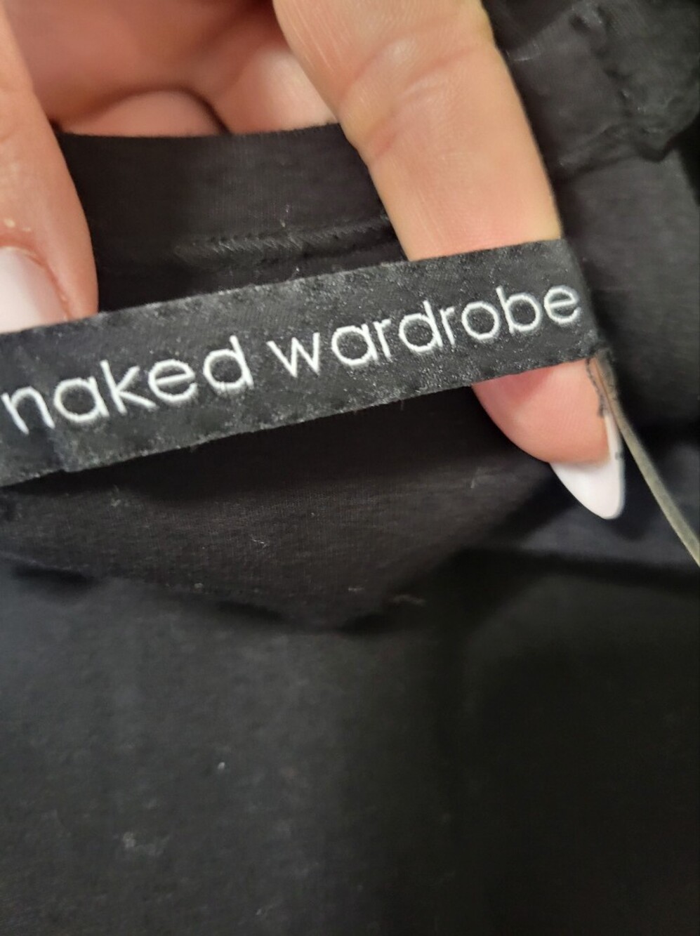 naked wardrobe Black Asymmetrical One-Shoulder Bodycon Dress - Picture 3 of 4